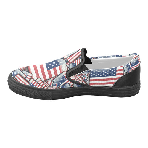 Flag_United_States_by_JAMColors Slip-on Canvas Shoes for Men/Large Size (Model 019)