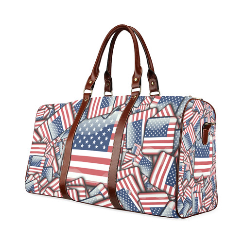 Flag_United_States_by_JAMColors Waterproof Travel Bag/Small (Model 1639)