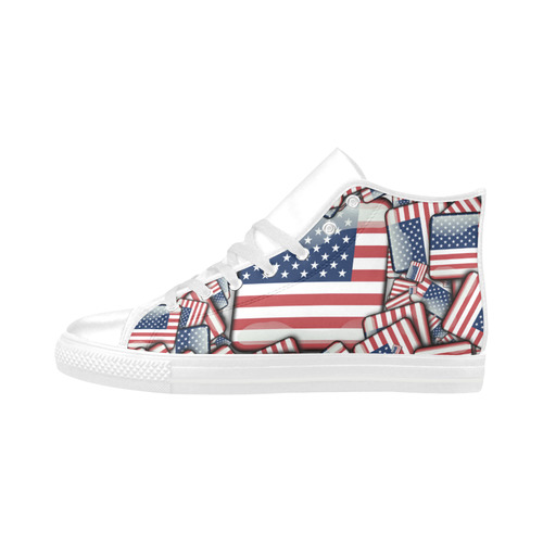 Flag_United_States_by_JAMColors Aquila High Top Microfiber Leather Men's Shoes/Large Size (Model 032)