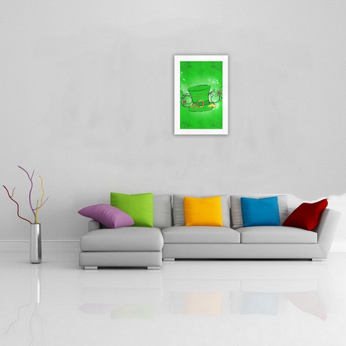 Happy St. Patrick's day, hat and clovers Art Print 19‘’x28‘’