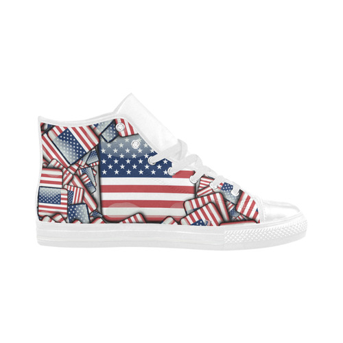 Flag_United_States_by_JAMColors Aquila High Top Microfiber Leather Men's Shoes/Large Size (Model 032)