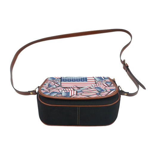 Flag_United_States_by_JAMColors Saddle Bag/Small (Model 1649)(Flap Customization)