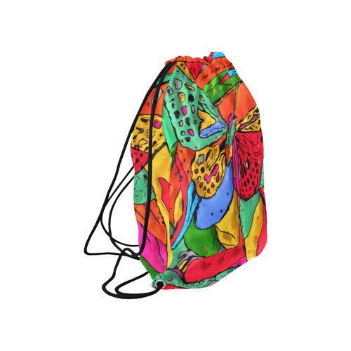 Fly my butterfly by Nico Bielow Large Drawstring Bag Model 1604 (Twin Sides)  16.5"(W) * 19.3"(H)