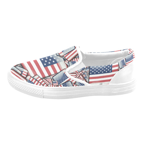 Flag_United_States_by_JAMColors Slip-on Canvas Shoes for Men/Large Size (Model 019)