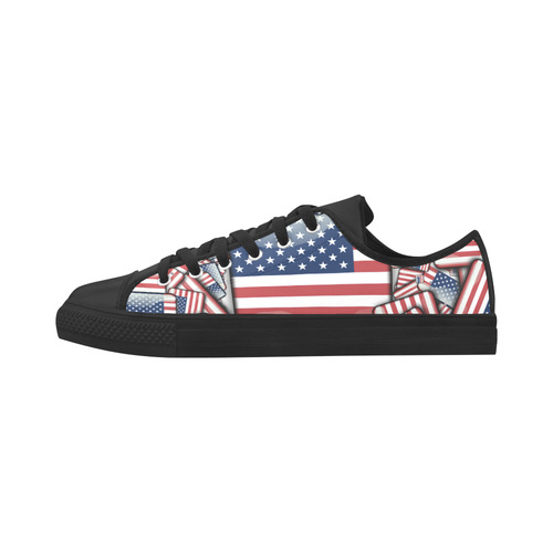 Flag_United_States_by_JAMColors Aquila Microfiber Leather Women's Shoes/Large Size (Model 031)