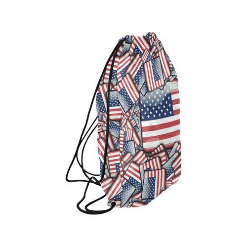 Flag_United_States_by_JAMColors Medium Drawstring Bag Model 1604 (Twin Sides) 13.8"(W) * 18.1"(H)