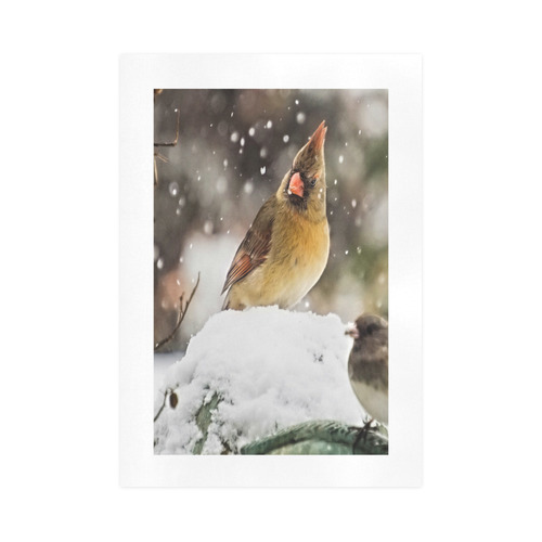 Cardinal In The Snow Art Print 16‘’x23‘’