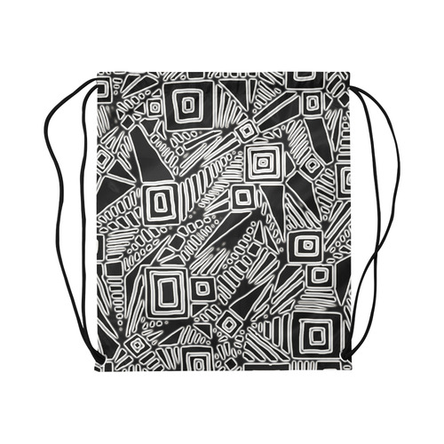 Optical Illusion, Black and White Art Large Drawstring Bag Model 1604 (Twin Sides)  16.5"(W) * 19.3"(H)