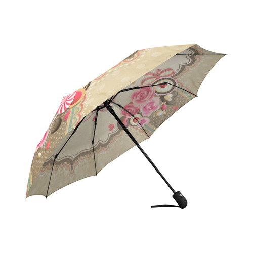 Beautiful Floral Valentine Day Hearts Auto-Foldable Umbrella (Model U04)