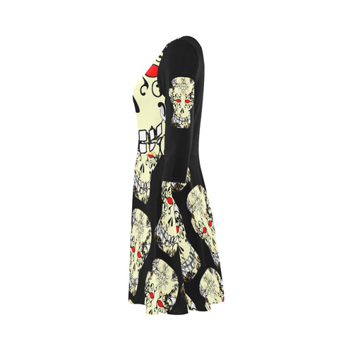 Gothic Sugar Skull 5 by Martina Webster 3/4 Sleeve Sundress (D23)