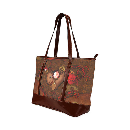 Steampunk heart with roses, valentines Tote Handbag (Model 1642)