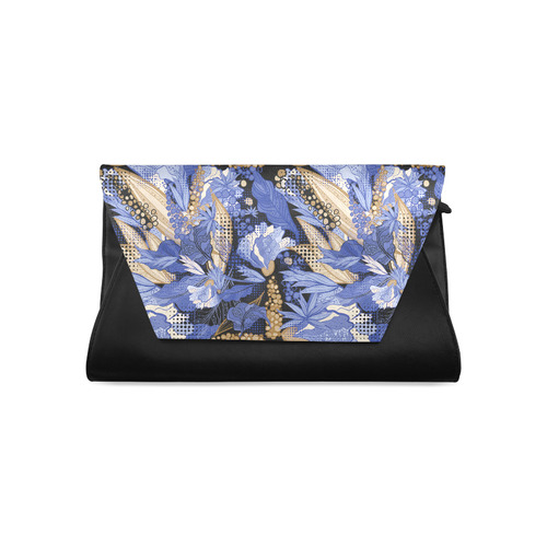 Beautiful Vintage Blue Brown Floral Pattern Clutch Bag (Model 1630)