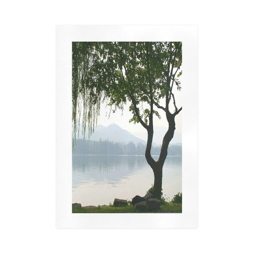 Weeping Willow Mountian View Art Print 16‘’x23‘’