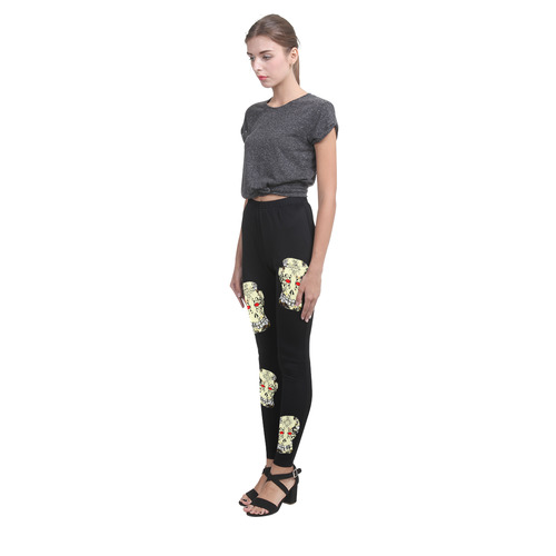 Gothic Sugar Skull by Martina Webster Cassandra Women's Leggings (Model L01)