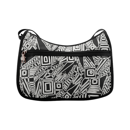 Optical Illusion, Black and White Art Crossbody Bags (Model 1616)