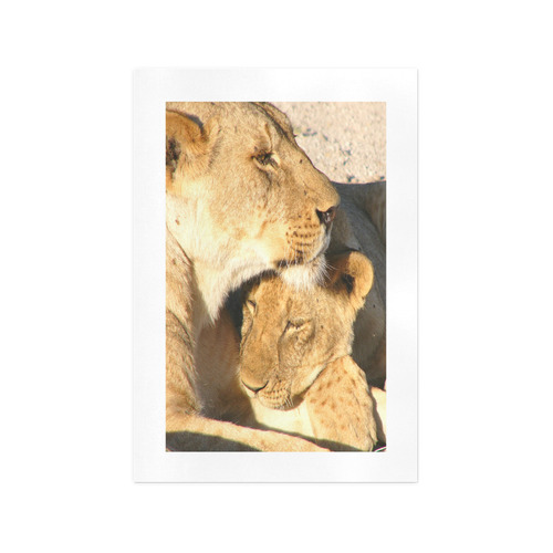 Lion And Cub Love Art Print 13‘’x19‘’