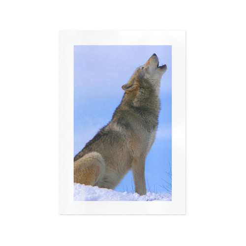 Howling Winter Wolf Art Print 13‘’x19‘’