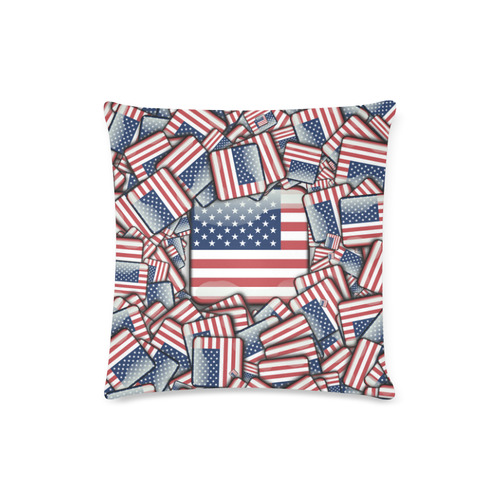 Flag_United_States_by_JAMColors Custom Zippered Pillow Case 16"x16"(Twin Sides)