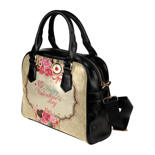 Beautiful Floral Valentine Day Hearts Shoulder Handbag (Model 1634)