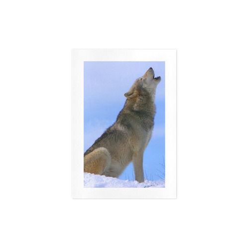 Howling Winter Wolf Art Print 7‘’x10‘’