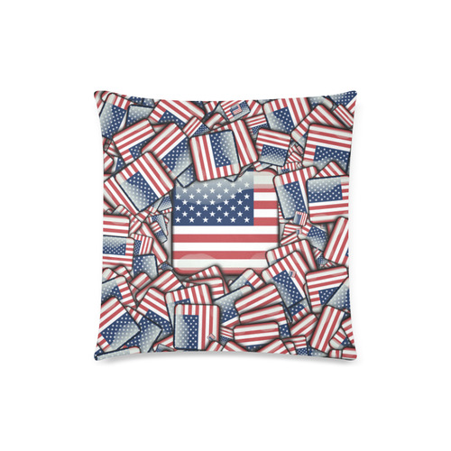 Flag_United_States_by_JAMColors Custom Zippered Pillow Case 18"x18" (one side)