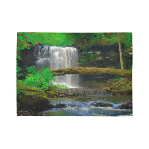 Peaceful Pixel Waterfall Area Rug7'x5'