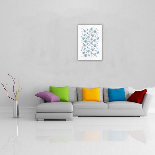 Snowflakes, Blue snow, Christmas Art Print 19‘’x28‘’