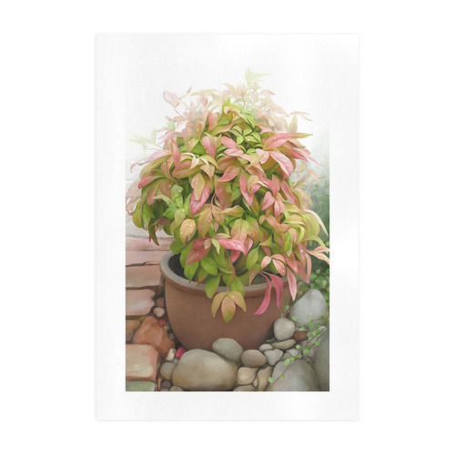 Pot full of colors, floral watercolors, plant Art Print 19‘’x28‘’