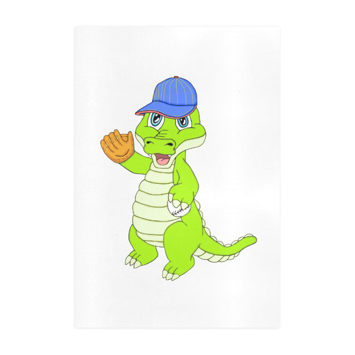Baseball Gator Art Print 19‘’x28‘’