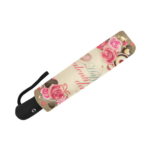 Beautiful Floral Valentine Day Hearts Auto-Foldable Umbrella (Model U04)