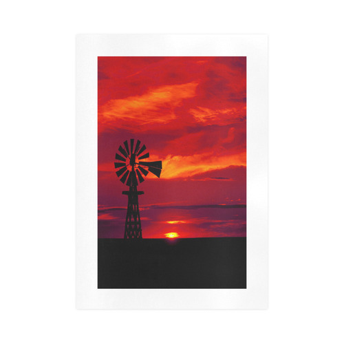 Windmill Sunset Art Print 16‘’x23‘’