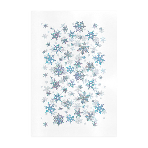 Snowflakes, Blue snow, Christmas Art Print 19‘’x28‘’