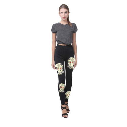 Gothic Sugar Skull by Martina Webster Cassandra Women's Leggings (Model L01)