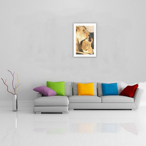 Lion And Cub Love Art Print 19‘’x28‘’