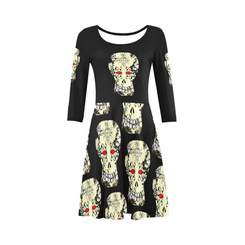 Gothic Sugar Skull 4 by Martina Webster 3/4 Sleeve Sundress (D23)