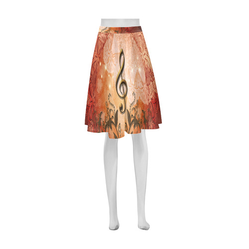 Music, clef on antique design Athena Women's Short Skirt (Model D15)