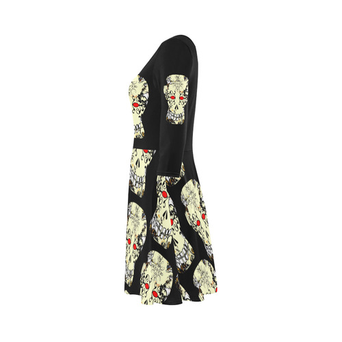 Gothic Sugar Skull 4 by Martina Webster 3/4 Sleeve Sundress (D23)