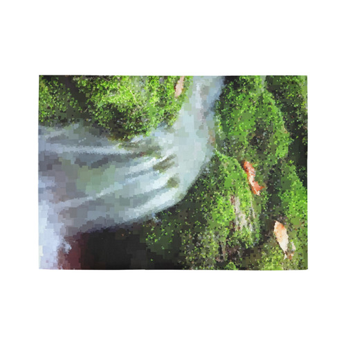Mossy Pixel Waterfall Area Rug7'x5'