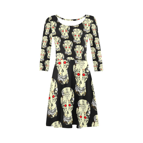 Gothic Sugar Skull by Martina Webster 3/4 Sleeve Sundress (D23)