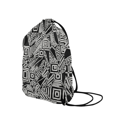 Optical Illusion, Black and White Art Large Drawstring Bag Model 1604 (Twin Sides)  16.5"(W) * 19.3"(H)