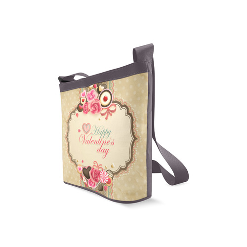 Beautiful Floral Valentine Day Hearts Crossbody Bags (Model 1613)