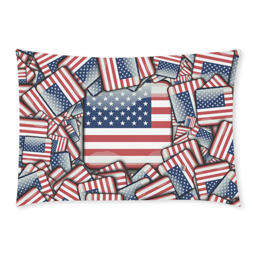 Flag_United_States_by_JAMColors Custom Rectangle Pillow Case 20x30 (One Side)