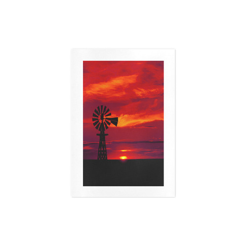 Windmill Sunset Art Print 7‘’x10‘’