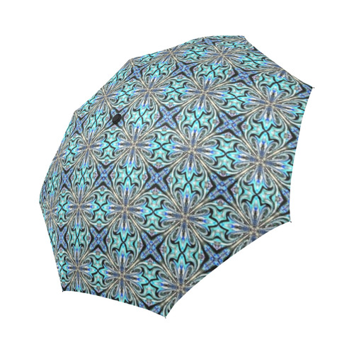 Blue X Geometric Auto-Foldable Umbrella (Model U04)