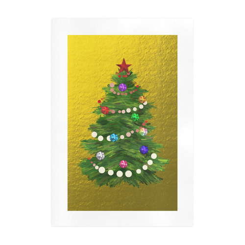 Christmas Tree on Gold Art Print 19‘’x28‘’