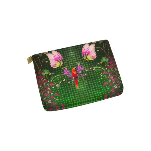 Wonderful tropical design with parrot Carry-All Pouch 6''x5''