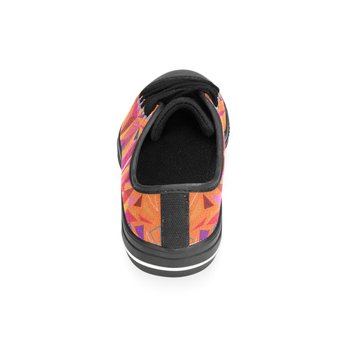 polygon geometric pattern Low Top Canvas Shoes for Kid (Model 018)