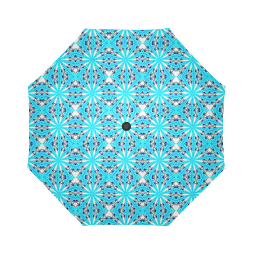 Bright Blue Star Auto-Foldable Umbrella (Model U04)