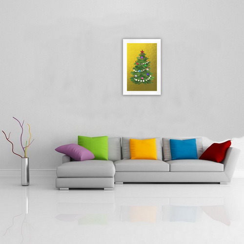 Christmas Tree on Gold Art Print 19‘’x28‘’