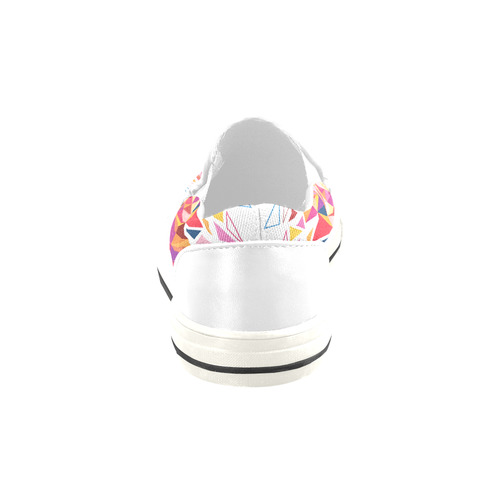 lion roaring polygon triangles Slip-on Canvas Shoes for Kid (Model 019)